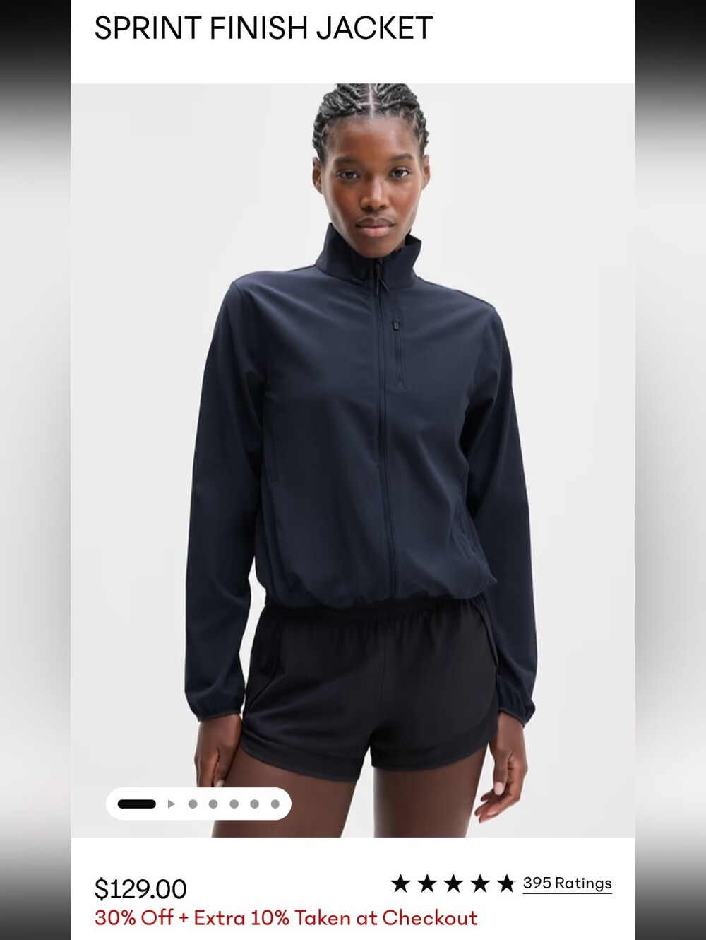 Athleta Sprint Finish Jacket Women's S Navy Lightweight Running Windbreaker NWT